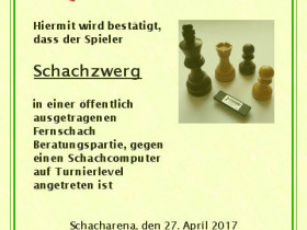 Muster-Urkunde für die 7 Schachzwerge