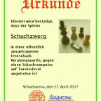 Muster-Urkunde für die 7 Schachzwerge